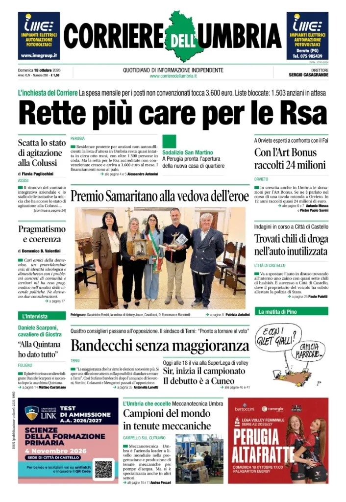 Prima-pagina-corriere umbria-del-2026-10-18